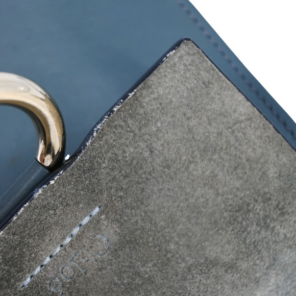 Chloe Blue Slate Faye Small Leather Bracelet Bag - Picture 13 of 16